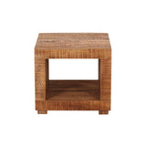 Vue de dessus de la table basse en bois de manguier