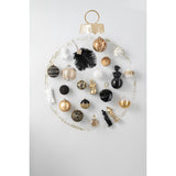 Boule de Noël J-Line en verre blanc et or, lot de 8 pièces