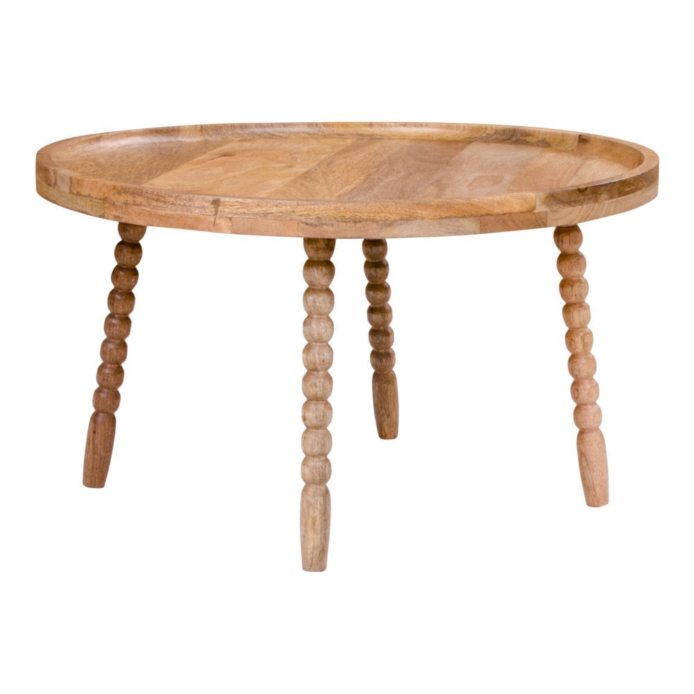 Table Basse Jammu en manguier naturel avec plateau rond