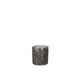 Photophore J-Line Glitter en verre gris - détail du matériau