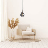 La lampe pendentielle "Gota", un pendentif rétro classique en verre fumé noir Ø 20 cm, avec des versions E27, 150 hautes, idéales pour la salle à manger, le salon et la cuisine.