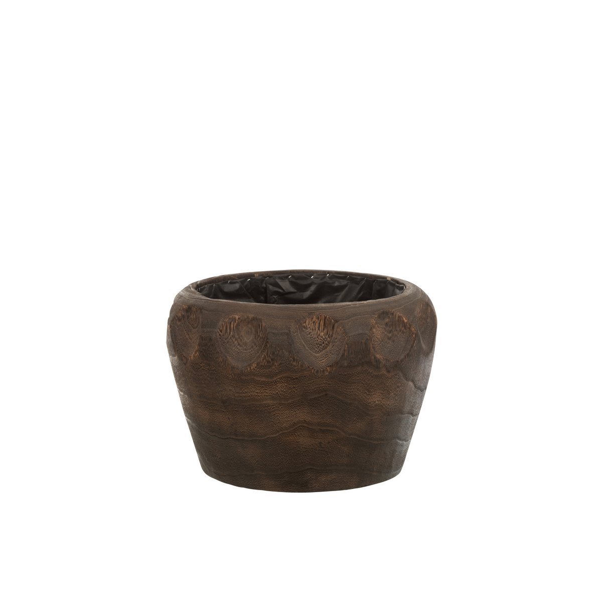 Pot Thibo J-Line marron foncé avec plante, ambiance intérieure