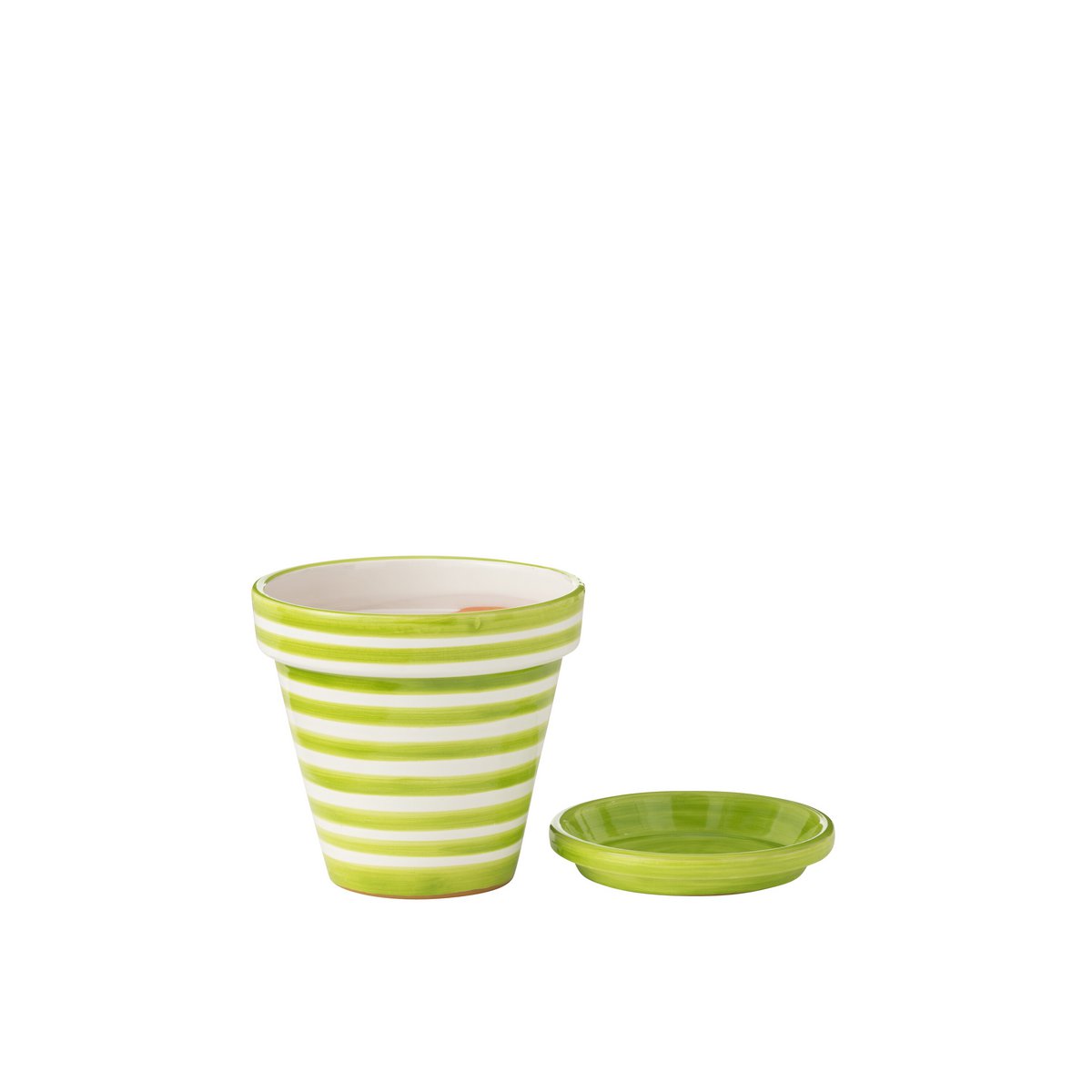 Détail du design coloré du pot de fleurs J-Line Granada Stripes