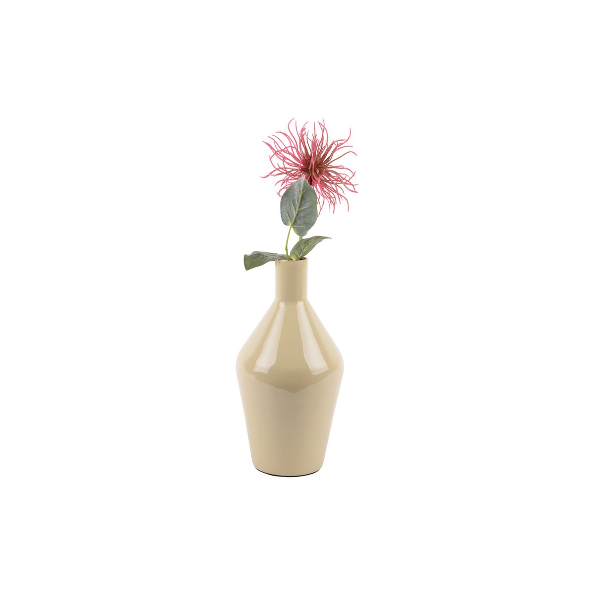 Vase Ivy en verre marron latte avec finition brillante, vue de côté