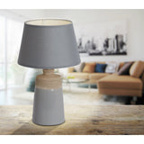Lampe de table en céramique "Talia", lampe de table en céramique, beige / gris, avec socket E14, pour salle à manger, salon, couloir ou bureau, 31 cm de haut
