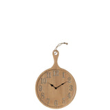 Horloge murale J-Line en bois naturel avec design élégant, diamètre 40 cm.
