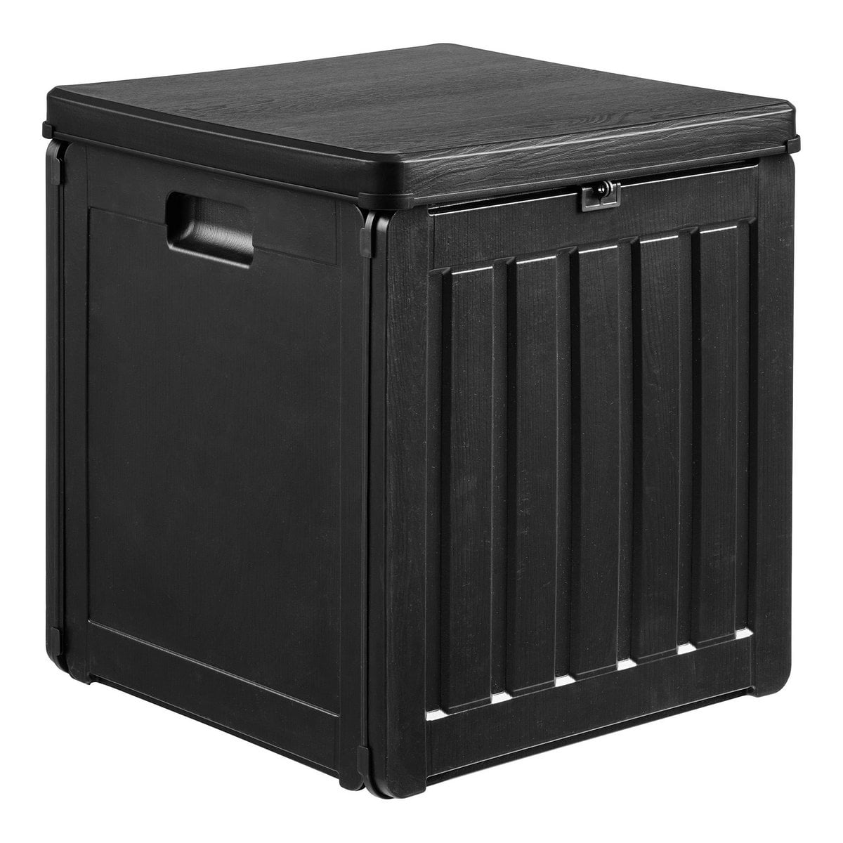 Boîte à coussins Sobra en plastique noir vue de face