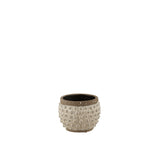 Pot de fleurs J-Line en céramique, blanc et gris, petit modèle, diamètre 16 cm