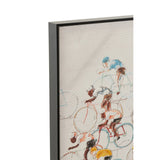 Tableau Cyclistes J-Line, vue d'ensemble avec couleurs vives et cyclistes en mouvement.