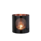 Détail du verre noir et cuivre de la lanterne J-Line Boho