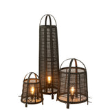 Lampe Don en Coton et Bambou Noir - Vue latérale