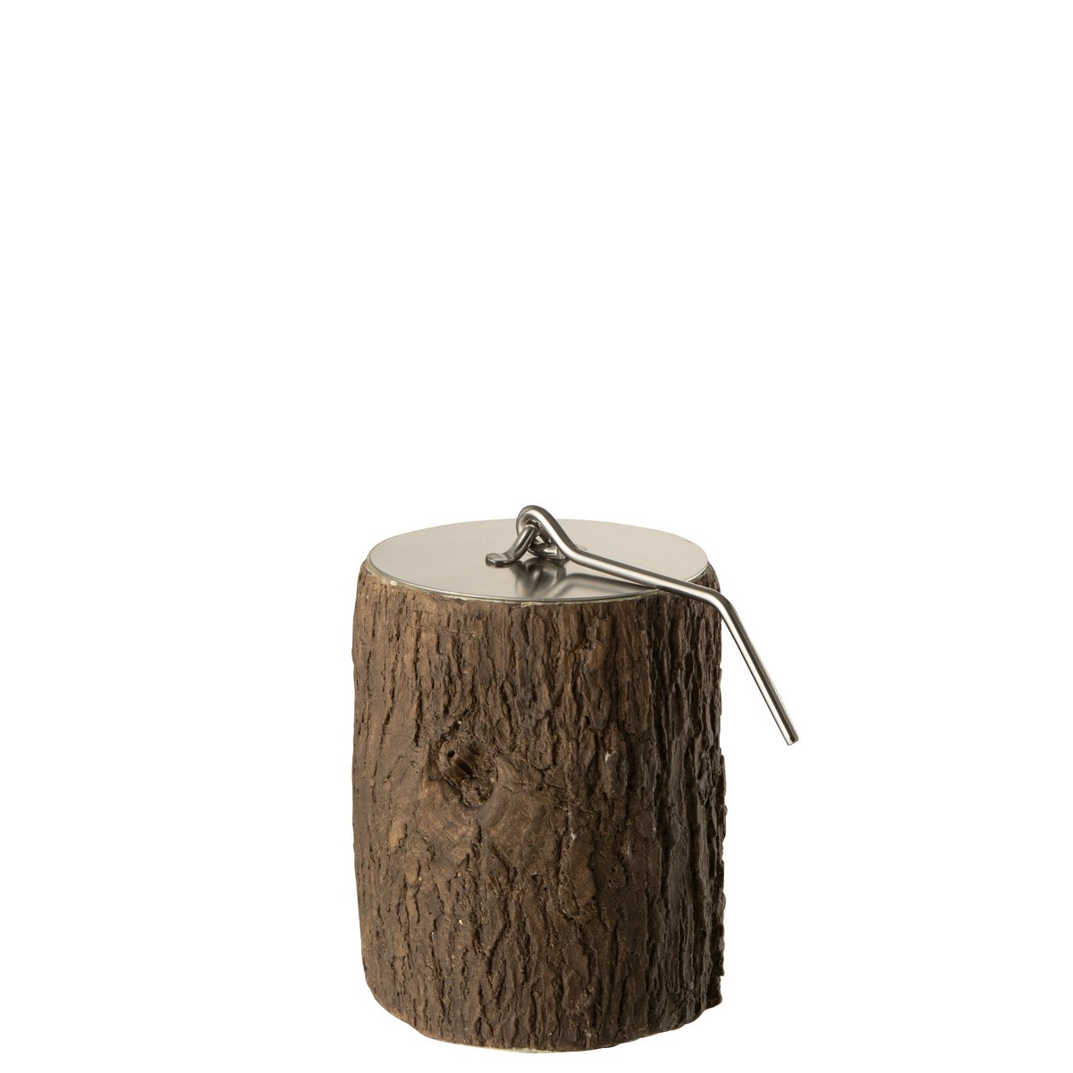 Vuurkorf Trunk Round J-Line en ciment brun foncé, vue de face