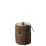 Vuurkorf Trunk Round J-Line en ciment brun foncé, vue de face