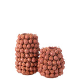 Vase Botanica J-Line en céramique cuivre rose, vue de face