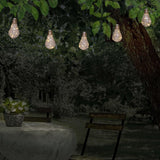 LED / Solar Light Chain "ampoule", pour l'extérieur, chaîne légère en plastique, claire / transparente, avec LED intégrée
