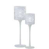 Photophore J-Line sur pied Santorini - verre - blanc - grand