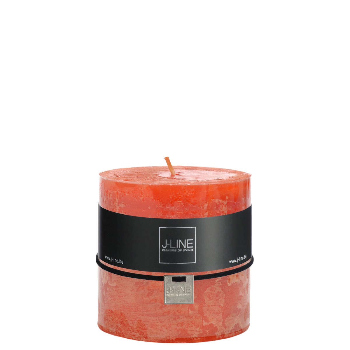 Bougie cylindrique J-Line orange, élégante et moderne pour une ambiance chaleureuse