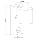 Lampe murale extérieure "Romb" avec détecteur de mouvement, aluminium colorant en anthracite, minuterie, lampe modifiable, 7 x 12,5 x 16,4 cm