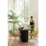 Plafonnier Poire Lin/Fer Blanc Petit - ambiance dans un salon