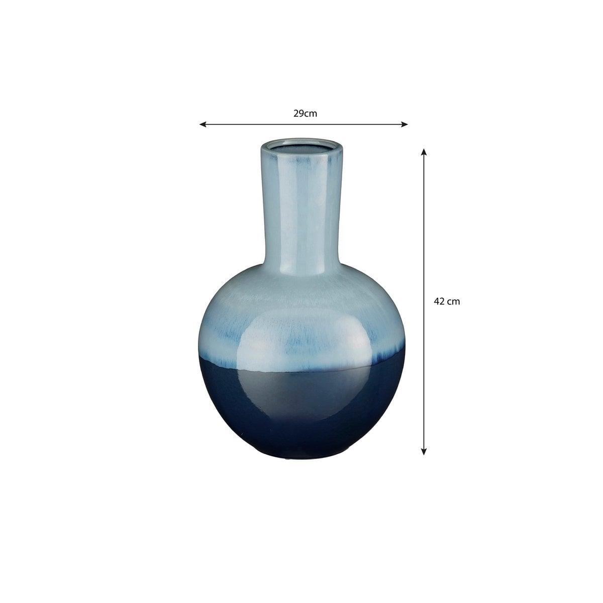 Vase Holm Bleu - Élégant vase en céramique bleu profond, fait main.