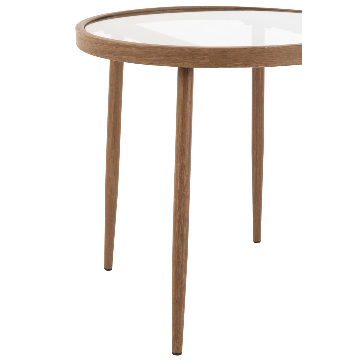 Table d'appoint J-Line Round, structure en métal marron foncé