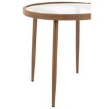 Table d'appoint J-Line Round, structure en métal marron foncé