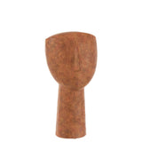 Figurine Léo Poly en terre cuite, vue de face, couleur orange vibrante