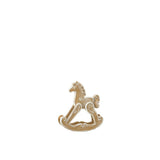 Cheval à Bascule Pain d'Épices J-Line en polyrésine beige et blanc, décoration élégante