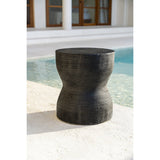 Tabouret Kotoran en bois de suar noir, vue de face
