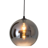 Le pendentif "vaso", verre de lampe à balle, lampe suspendue, le métal et le verre de fumée en anthracite, socket e27, pour salle à manger, salon, couloir ou bureau, avec un Øvon 25 cm