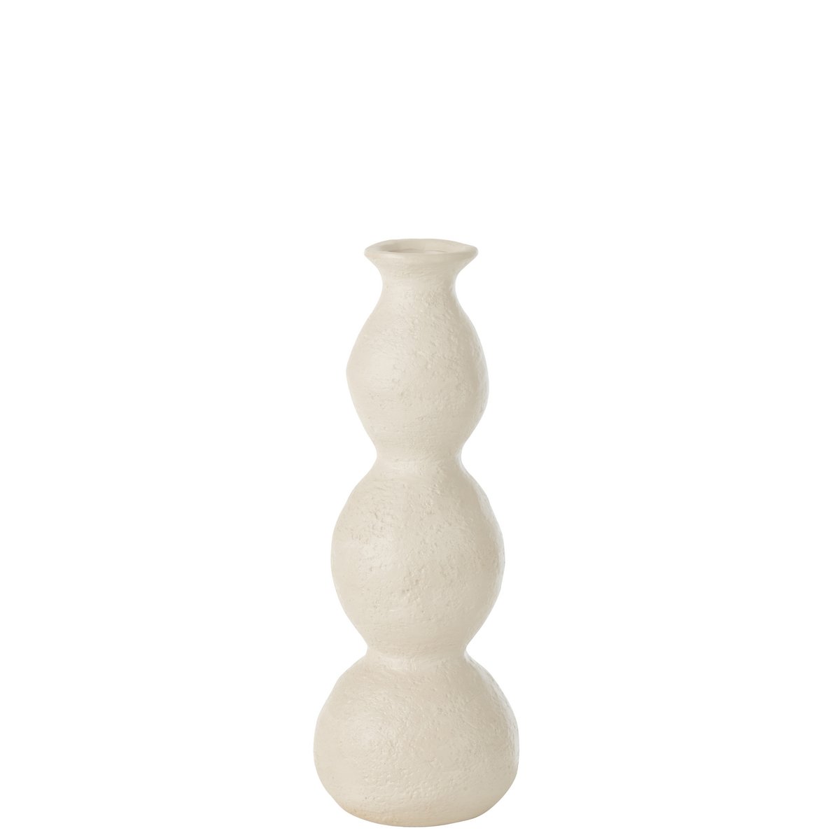 Bougeoir J-Line Olina en céramique crème, vue avant