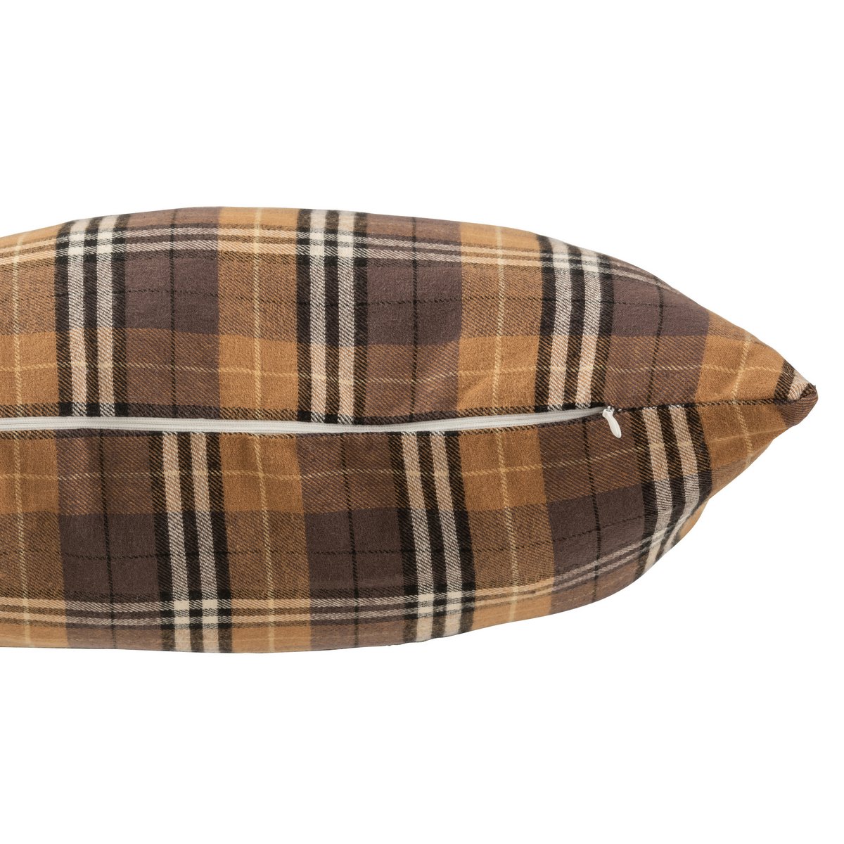 Coussin J-Line Square marron/noir/ocre - vue de face