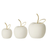 Décoration Pomme J-Line en porcelaine blanche et dorée - vue 1