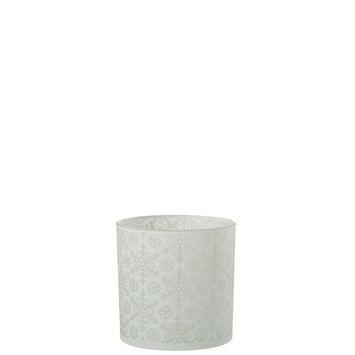 Lanterne J-Line Snow en verre blanc, vue de face