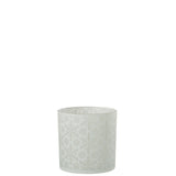 Lanterne J-Line Snow en verre blanc, vue de face