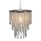 Deko Pendant Lamp "Kira", lustre moderne en métal et en plastique en clair / transparent, avec version E27 et une Øvon 22,5 cm