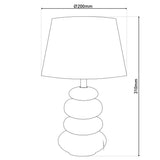 Lampe de table en céramique "Stoney", moderne., Lampe de table en céramique en gris, avec douille E14, lampe de table pour salle à manger, salon, couloir ou bureau, ou comme lampe de chevet, 31 cm de haut