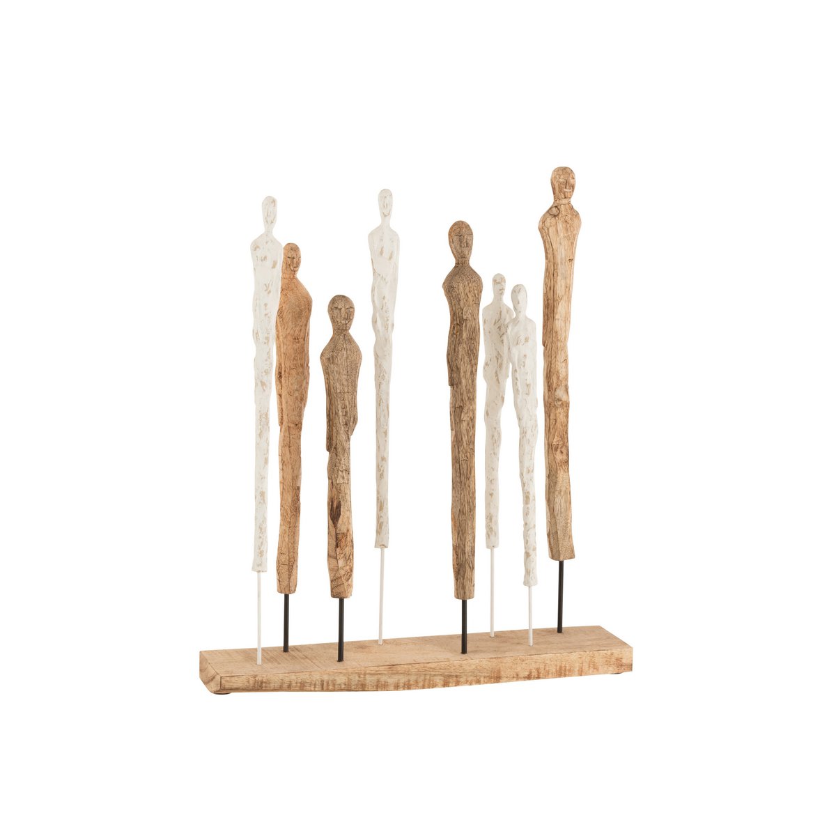 Figurines J-Line en bois de manguier et aluminium, design moderne et élégant