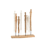 Figurines J-Line en bois de manguier et aluminium, design moderne et élégant