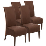 Chaises de rotin fixer 4 morceaux de chaises de salle à manger Antonio chaises rembourrées marron en cuir sauvage rembourré