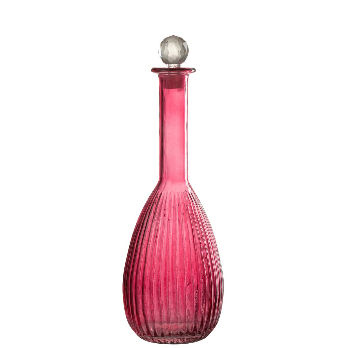 Carafe J-Line Stripes en verre rouge, profil élégant