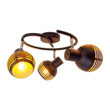 Mur à 3 places et plafond Rondel Spot "Casco" en métal en noir, et or, avec version E27, Øca. 48 cm. Éclairage élégant pour le salon, la salle à manger ou la cuisine.