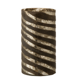 Vase J-Stripes Round en verre argenté - vue avant