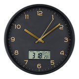 Horloge Murale Amiens en noir avec écran LCD et design moderne.
