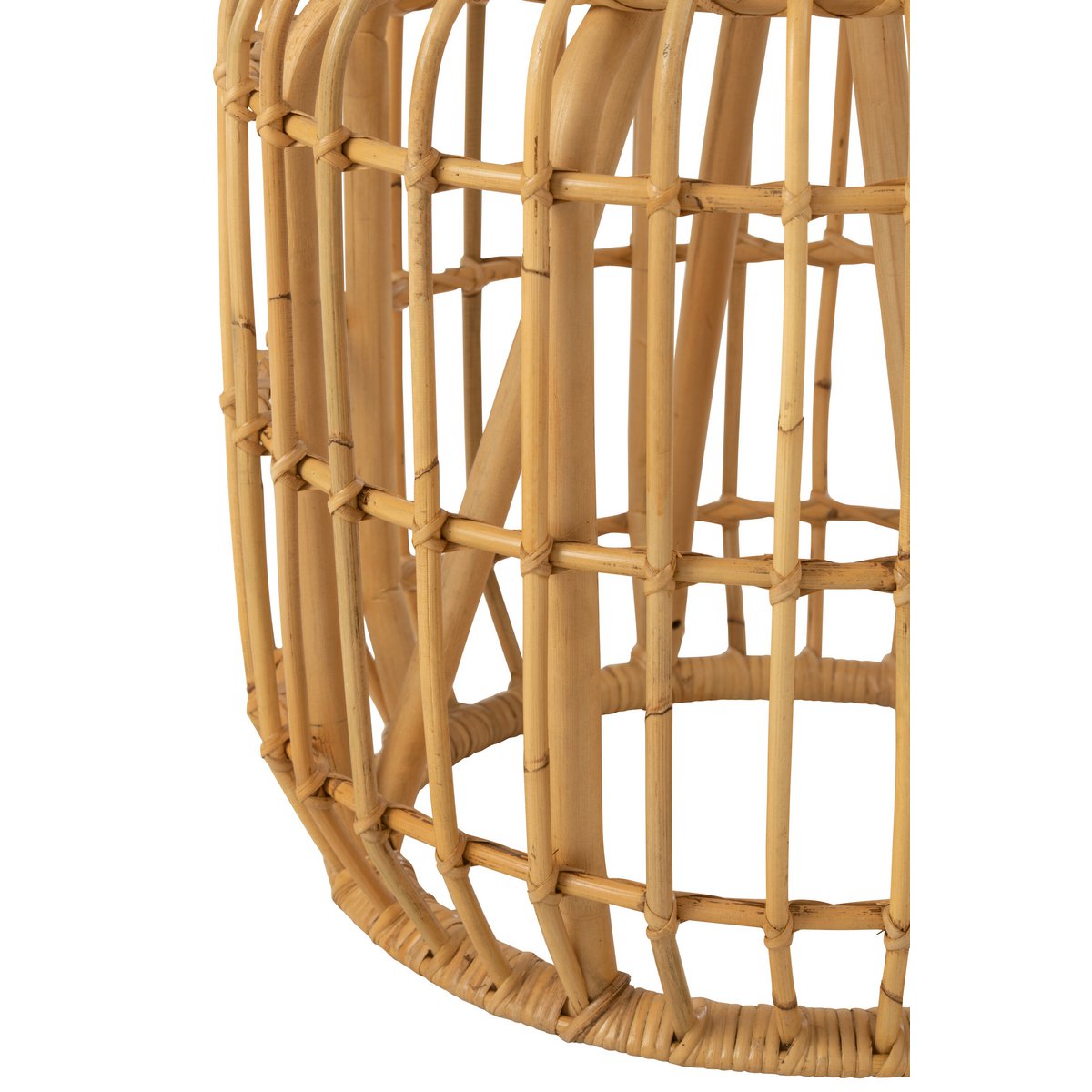 Vue latérale de la table basse Sirine montrant sa structure en bois