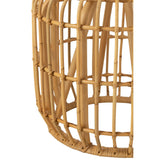 Vue latérale de la table basse Sirine montrant sa structure en bois