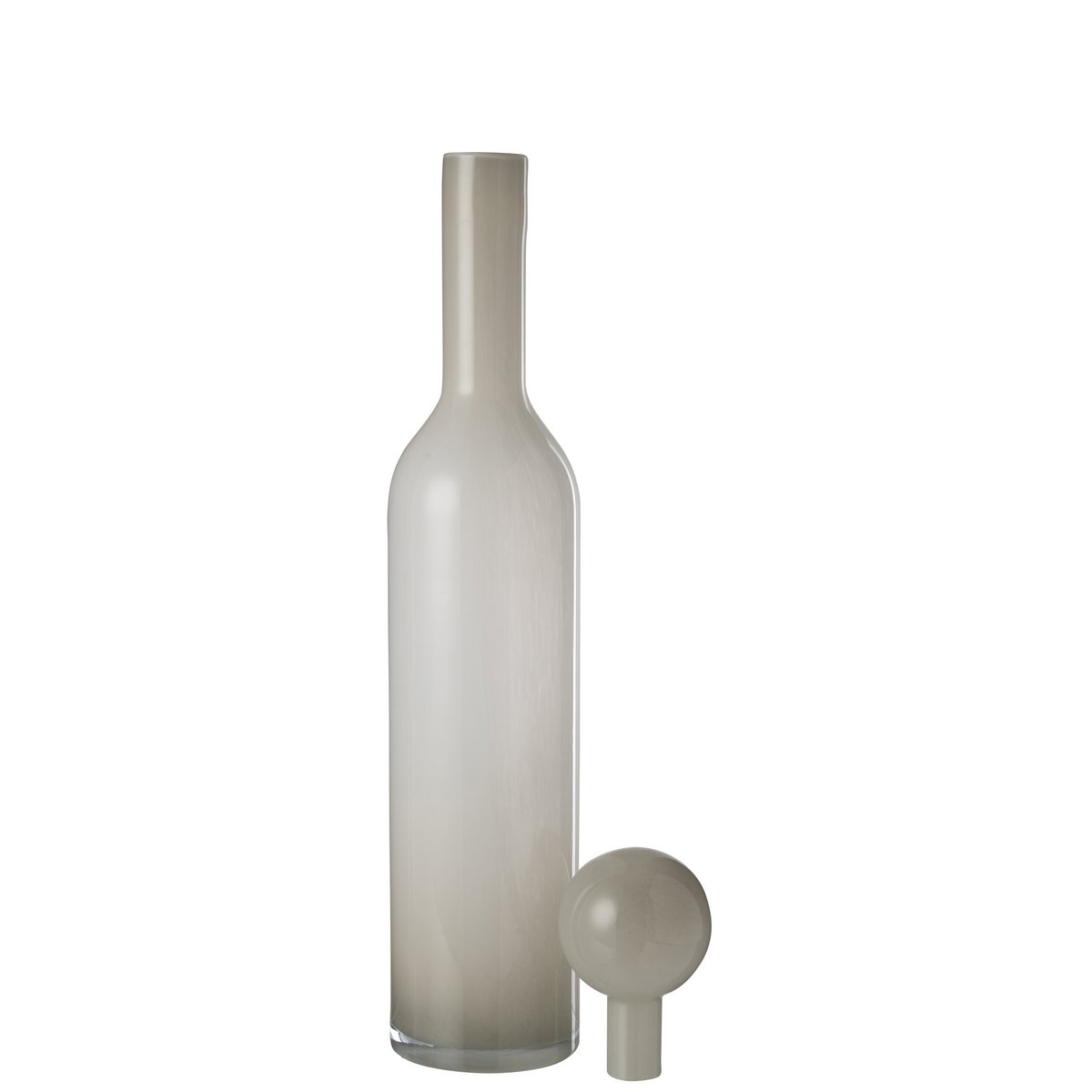 Vue latérale du vase bouteille en verre blanc J-Line