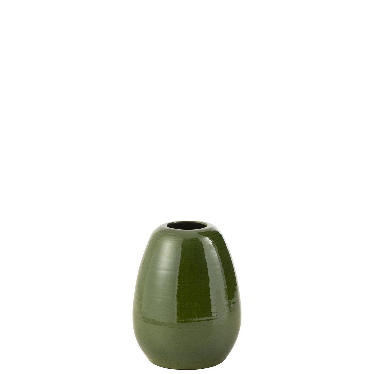 Vase Lola en porcelaine verte, élégant et raffiné, 30 cm de hauteur.