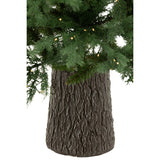 Sapin de Noël J-Line 600 LED sur socle en bois - plastique - vert