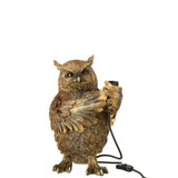 Lampe de table J-Line Owl - polyrésine - marron